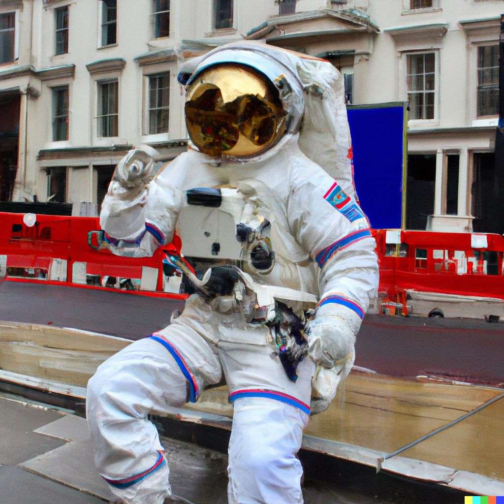 an astronaut in London